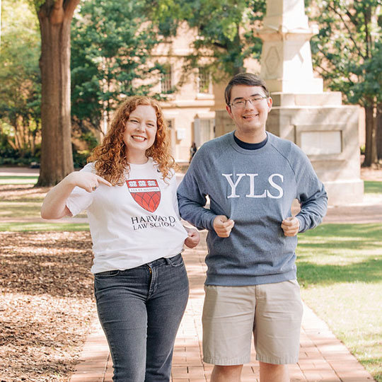 two students smiling