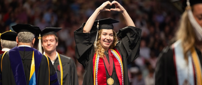 Honors student at graduation