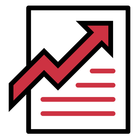 Positive trend report icon